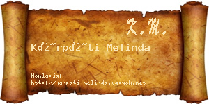 Kárpáti Melinda névjegykártya