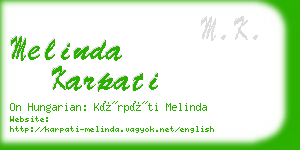 melinda karpati business card